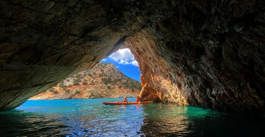 Naxos: Rhina Cave and Coastline Sea Kayaking Tour - Rhina Cave and its secluded beach