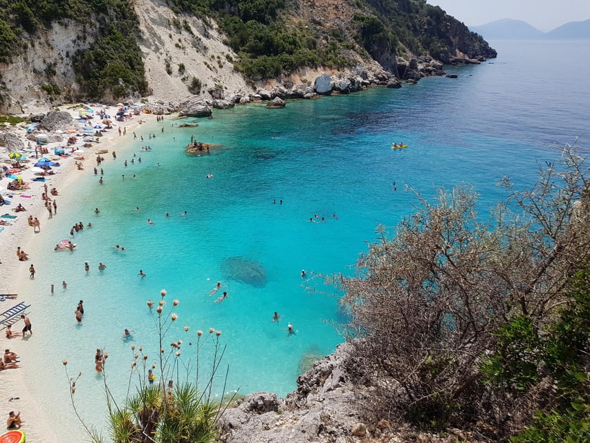 Nydri: Boat Cruise to the famous beaches of Lefkada - Agiofili completes the afternoon swim