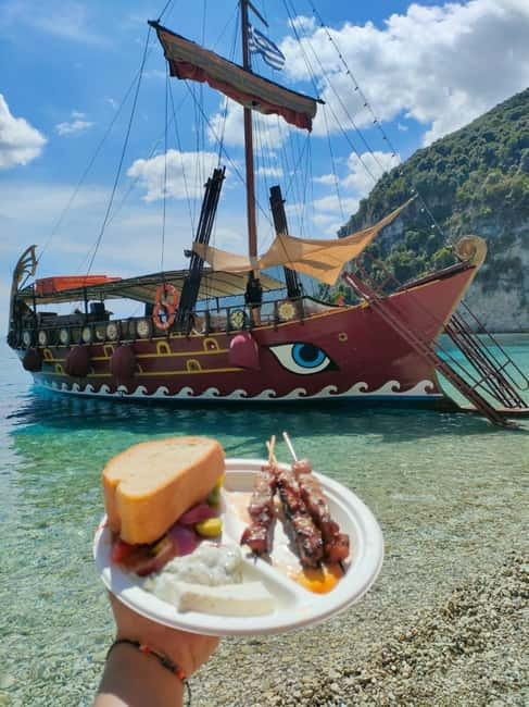 Nydri: Full-Day Wooden Boat Cruise with BBQ & Drinks - Papanikolis Cave and the first swim
