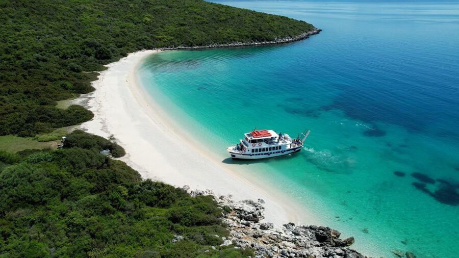 Nydri: Island Hopping Boat Cruise with Beach BBQ Lunch - Gerakas Beach is the heart of the afternoon