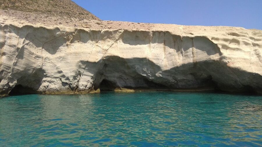 Paros: Antiparos Island and Despotiko Private Boat Trip - Leaving Aliki in a private bowrider