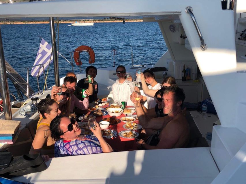 Paros: Catamaran Cruise with Swimming, Meal and Drinks - Greek Lunch Served on the Catamaran