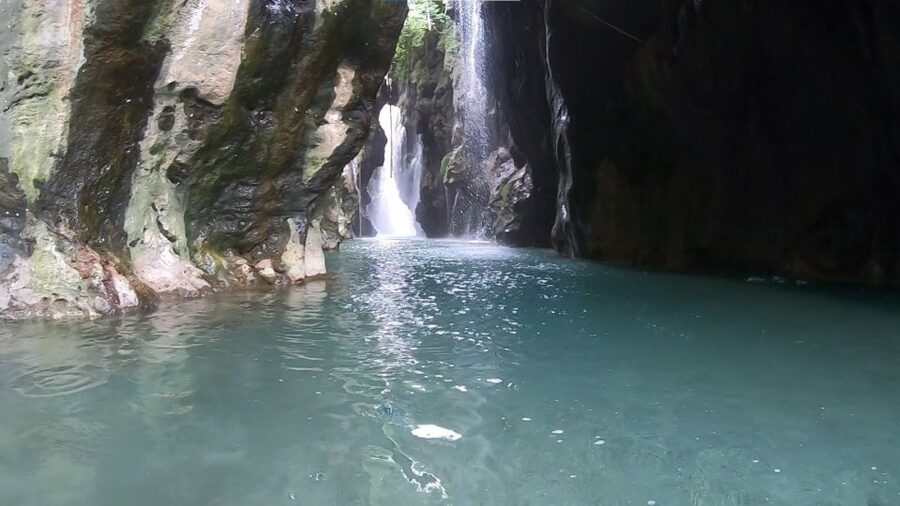 Rethymno: Canyoning Tour in the Kourtaliotiko Gorge - Rappelling beside the waterfall