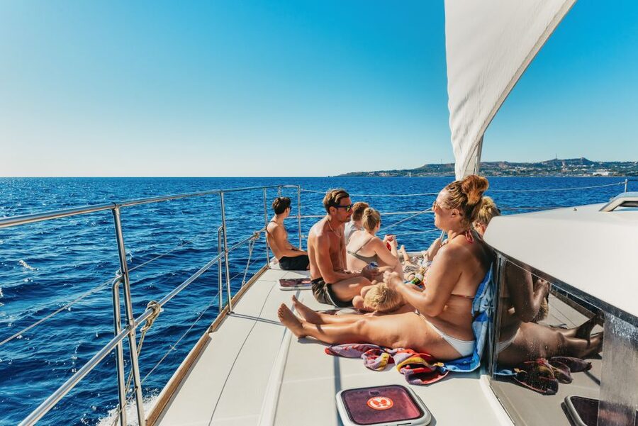 Rhodes: All-Inclusive Catamaran Cruise with Lunch and Drinks - Kallithea Springs: the final swim