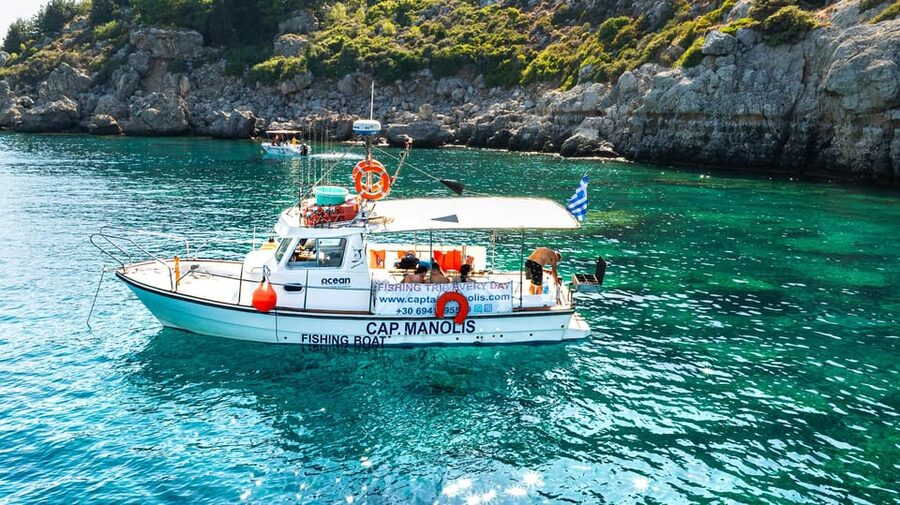 Rhodes: Captain Manolis Fishing Trip with BBQ and Swimming - The boat ride and views along the Rhodian coast