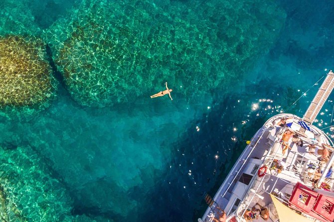 Rhodes Exclusive Swim Cruise Cocktail Open bar & Gourmet Buffet - What the boat is like for six hours