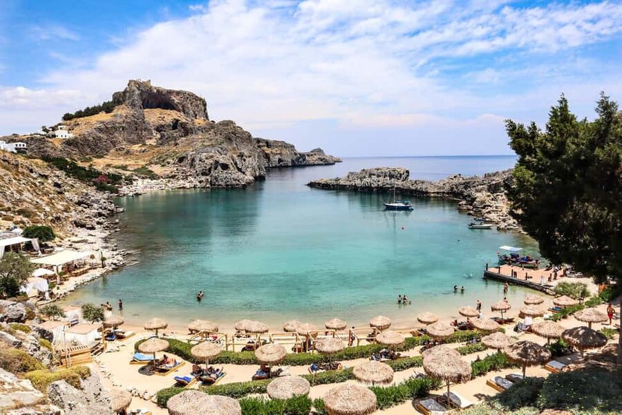 Rhodes: Guided Bus Trip to Lindos Village & Seven Springs - Seven Springs and the slippery 186-meter tunnel