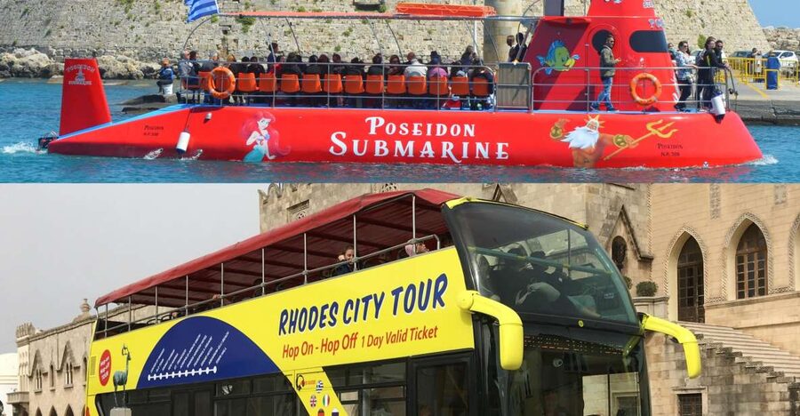 Rhodes: Hop-on Hop-off Bus and Submarine Tour - Start with the bus for a useful Rhodes orientation