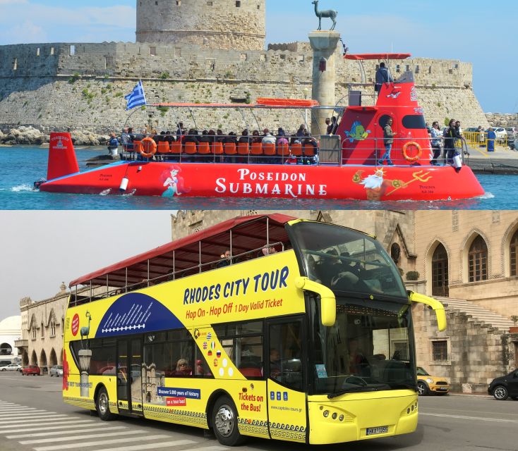 Rhodes: Hop-on Hop-off Bus and Submarine Tour - The Poseidon Submarine begins at Mandraki Harbor