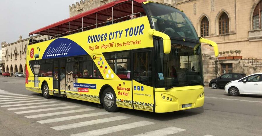Rhodes: Hop-On Hop-Off City Tour Bus - The Aquarium stop and Rhodes’ seafront