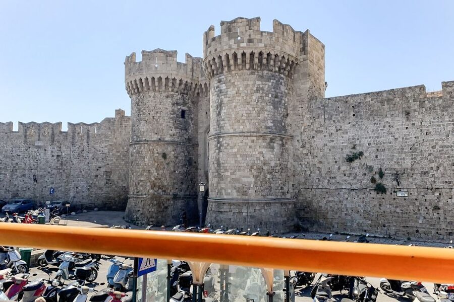 Rhodes: Hop-On Hop-Off Sightseeing Bus Tour - Entering the Old Town near the Palace of the Grand Master