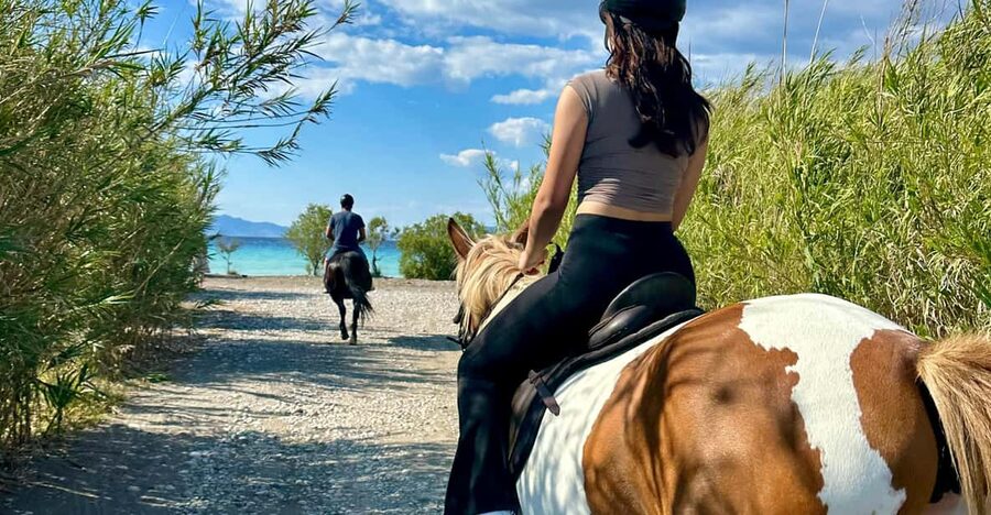 Rhodes: Horseback Riding Trip with Digital Photos - A Rhodes ride that ends by the sea