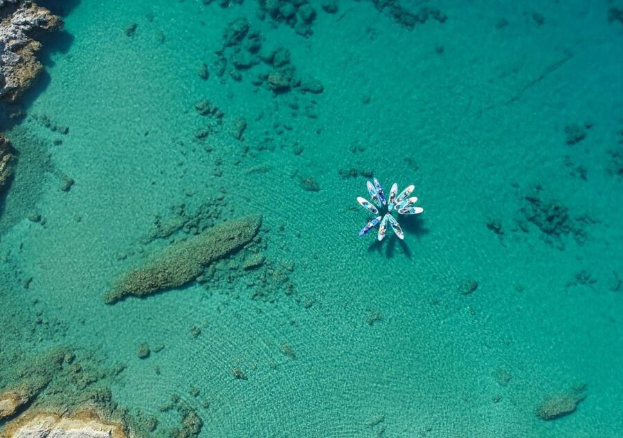 Rhodes: Stand-Up Paddleboard and Snorkeling Tour - Paddling east from the village