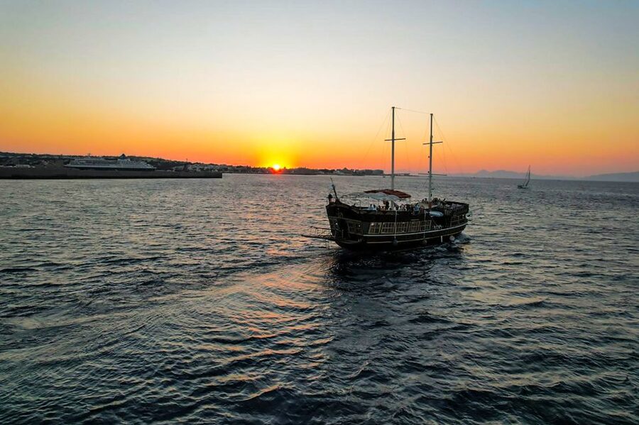 Rhodes: Sunset Cruise with Greek BBQ and Unlimited Drinks - Setting sail from Mandraki Harbour