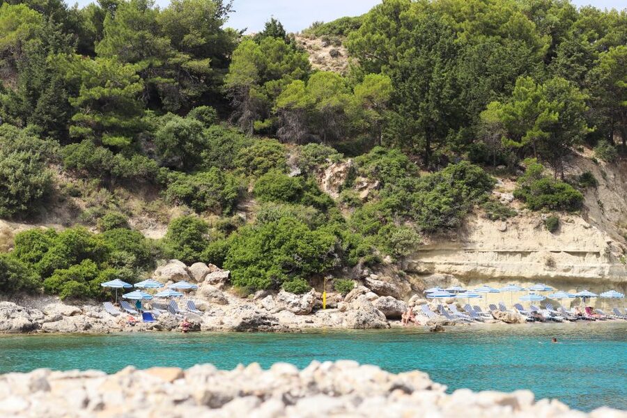 Rhodes Town: Scenic Cruise to Lindos with Swim Stops - A large boat, with practical tradeoffs