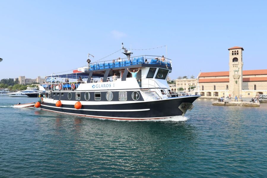 Rhodes Town: Scenic Cruise to Lindos with Swim Stops - Swimming at Anthony Quinn Bay