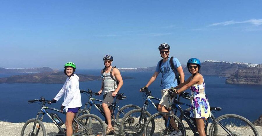 Santorini: Around the Island by Electric Bike - Riding the vineyard roads toward Megalochori