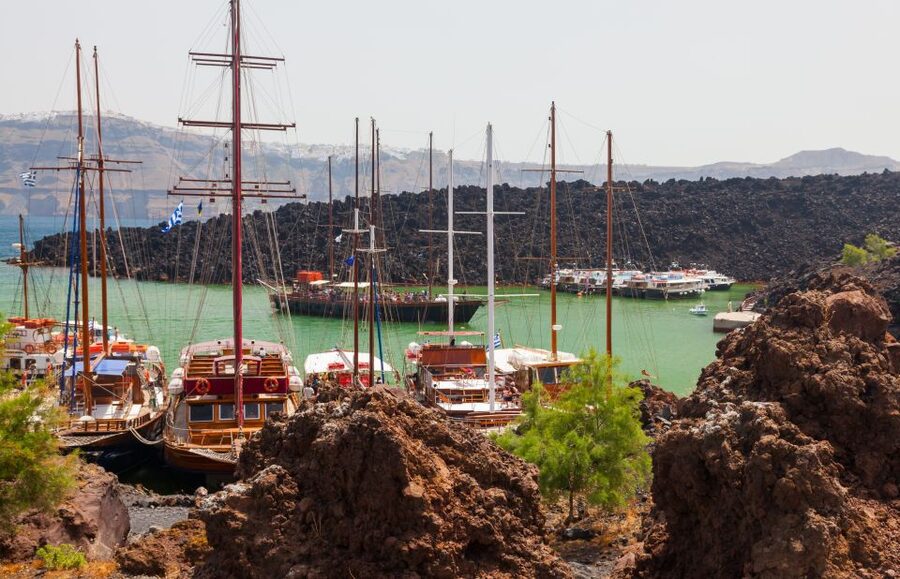 Santorini Caldera: Sunset Cruise with Dinner - Thirasia, the former part of Santorini