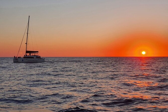 Santorini Classic Catamaran Cruise with BBQ, Drinks and Transfers - Mesa Pigadia is the first real swim