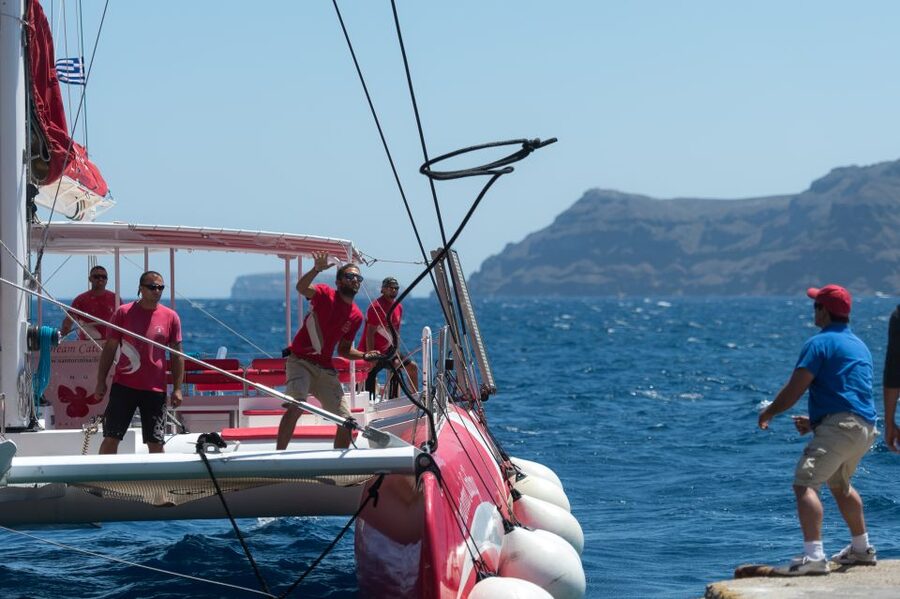 Santorini: Dream Catcher 5-hour Sailing Trip in the Caldera - Sailing under the wind instead of the engine
