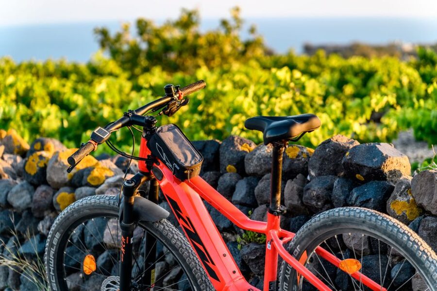 Santorini e-bike guided tours - The caldera from a moving viewpoint