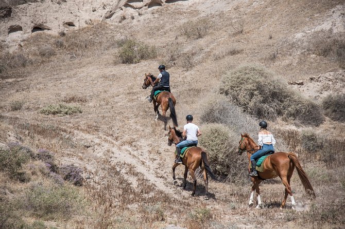 Santorini Horse Riding to Black Sandy Beach - Reaching Eros Black Beach
