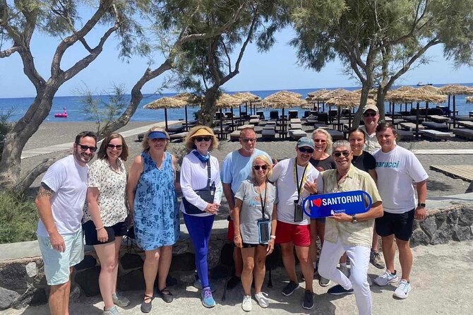 Santorini in 5 hours: Oia, Traditional Villages & Black Beach - Perivolos brings in sand, sea, and lunch