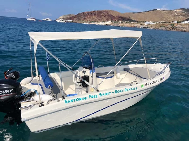 Santorini: License-Free Boat Rental with Ice, Water, & Fruit - Key points to know before booking