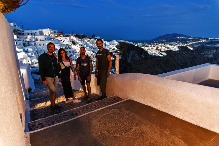 Santorini: Night Hike, Wine Tasting, and Greek Dinner - Starting in Fira as the crowds fade