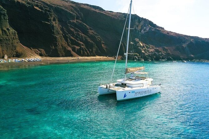 Santorini Private Catamaran Cruise with BBQ, Open Bar & Transfers - Sunset sailing or daytime light
