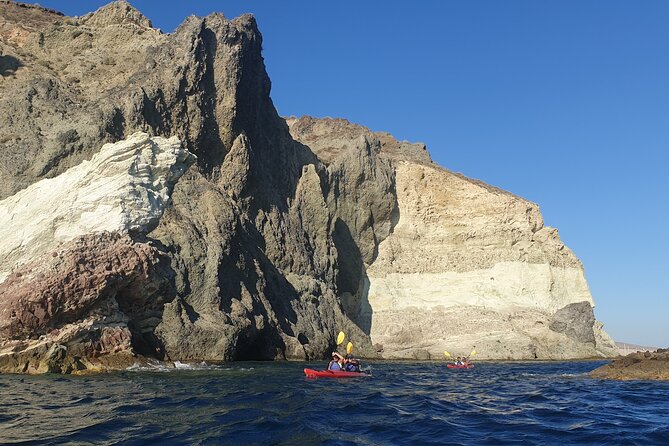 Santorini Sea Kayak - South Discovery, Small Group incl. Sea Caves and picnic - Swimming and Snorkeling in Clear Water