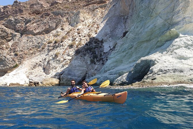 Santorini Sea Kayak - South Discovery, Small Group incl. Sea Caves and picnic - Sunset Timing and the Weather Question
