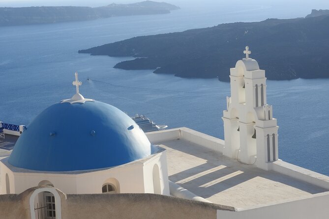 Santorini Sightseeing Half Day Small Group Tour - Firostefani delivers the classic blue dome