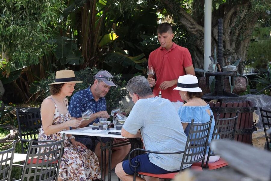 Santorini: Tour of Wineries with Wine Tasting & Food - Pickup in a small van