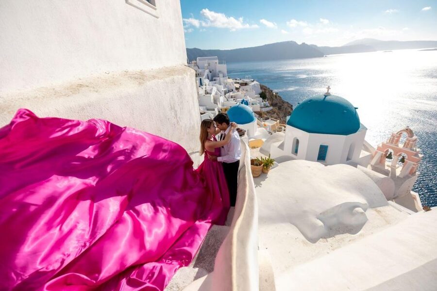 Santorini: Unique Flying Dress Photoshoot Experience - Starting at the Fira bus stop