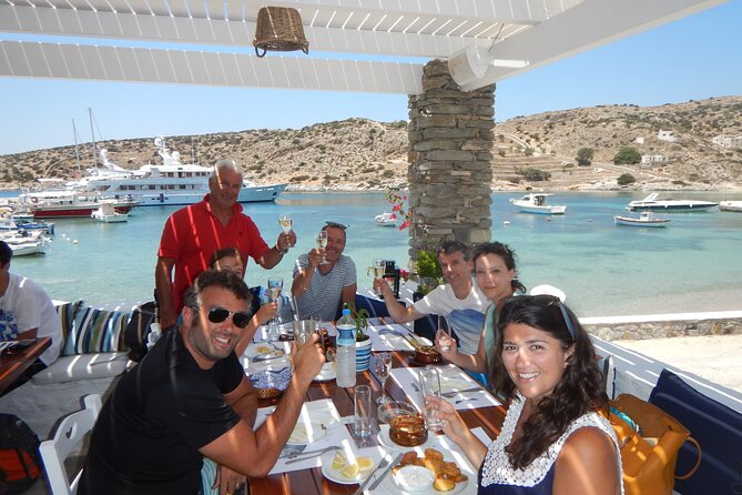 Semi-private Antiparos & Caves Blue Lagoon OR Rina Cave & Small Cyclades - What you eat and drink on board
