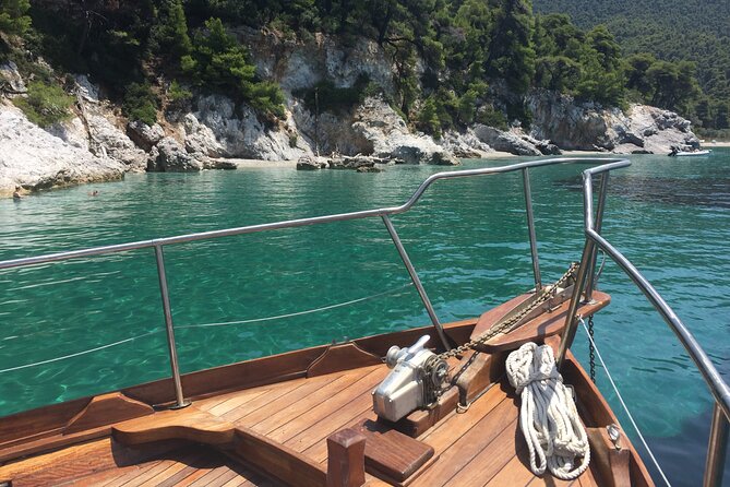 SemiPrivate Trip on 50ft Traditional Wooden Boat with Greek Lunch - Kastani Beach without the full beach crowd