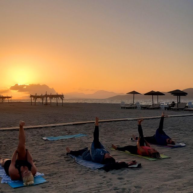 Sunset Pilates on Tigaki Beach - Finding Evexia on Tigaki Beach