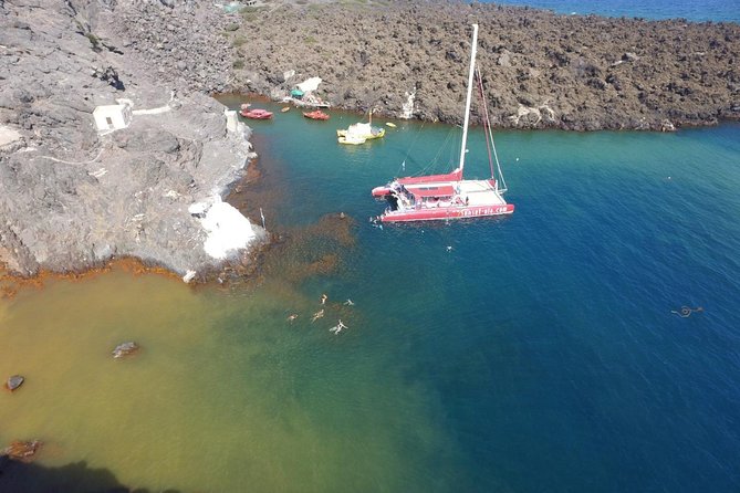 Sunset Sailing Catamaran Cruise in Santorini with BBQ and Drinks - White Beach, BBQ, and a longer swim