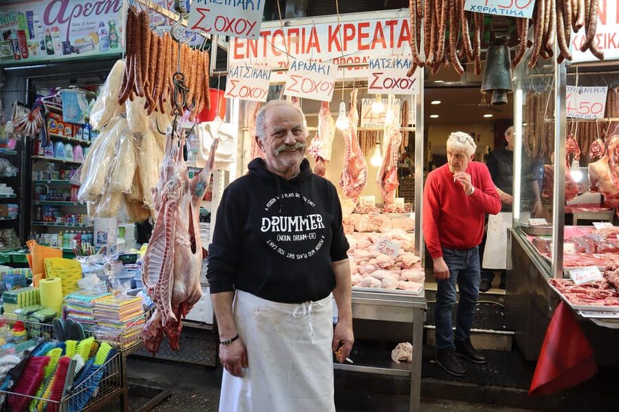 Thessaloniki Food Tour with a Local Chef - The opening table: baked goods, cheeses, and local drinks