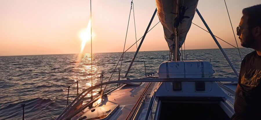 Thessaloniki Sunset Cruise departing from Nea Michaniona - Sunset, wine, and fruit on deck