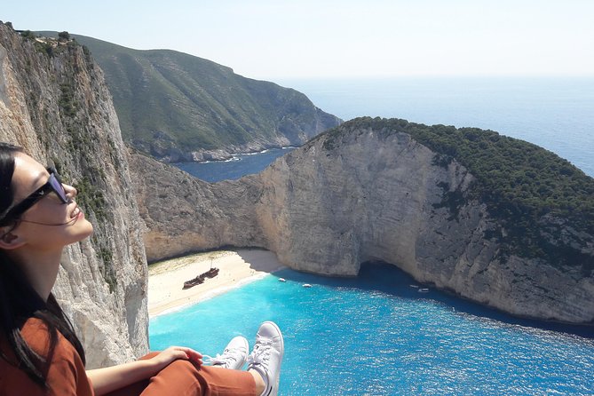 Zakynthos : One day small group tour to Navagio beach Blue Caves & top view - Navagio Beach, first from the sea