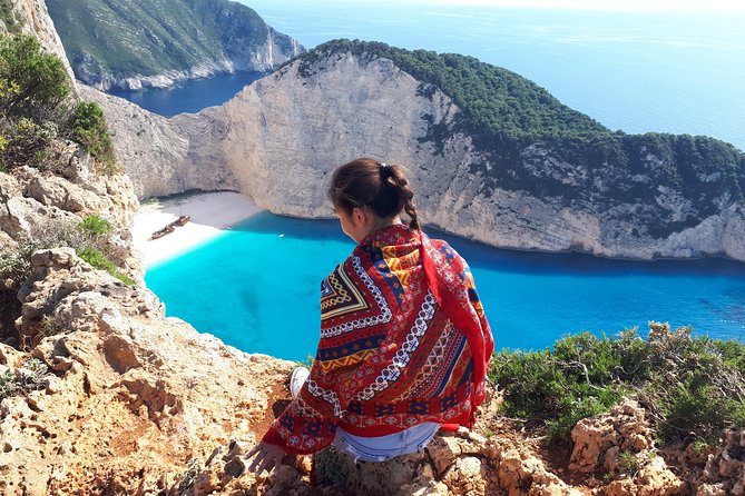 Zakynthos : One day small group tour to Navagio beach Blue Caves & top view - The Blue Caves by glass-bottom boat