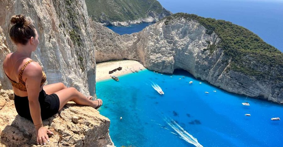 Zakynthos: Shipwreck Beach with Blue Caves Land & Sea Tour - White Beach supplies the proper swim break