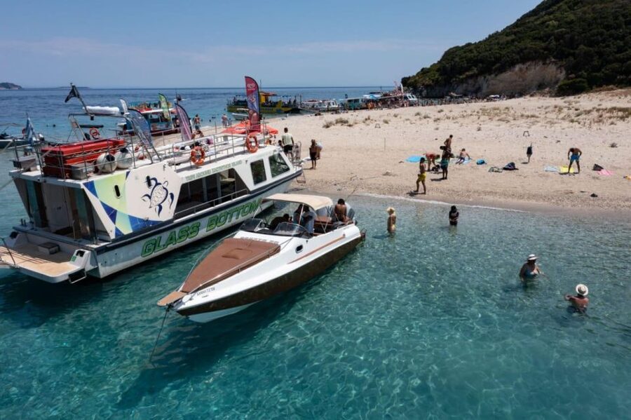 Zakynthos: Turtle Island & Keri Caves Glass-Bottom Boat Tour - Meeting at Agios Sostis Harbor or taking the minibus