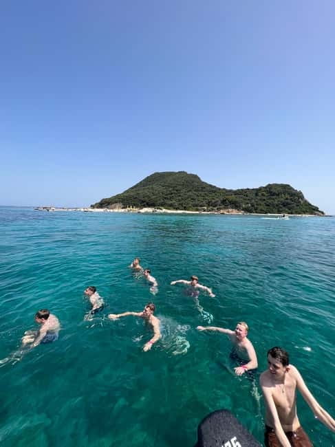 Zakynthos: Turtles, Marathonisi & Keri Caves Speedboat Tour - Passing Cameo Islet after the harbor